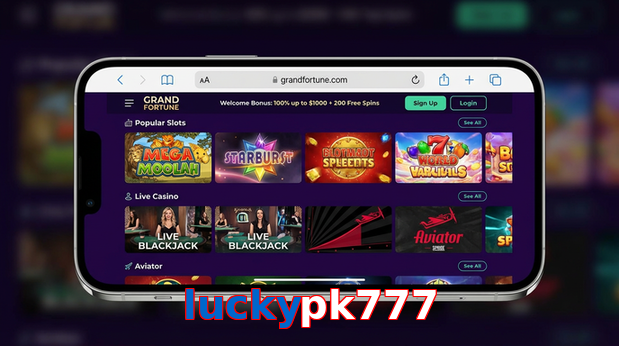 Main screen of Luckypk777 ios page for PK players
